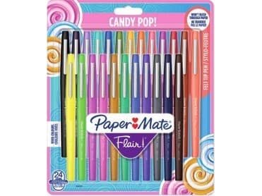 Papermate Flair Candy Pop, Gelépenn med hette, Flerfarget, Flerfarget, Plast, Medium, Rund