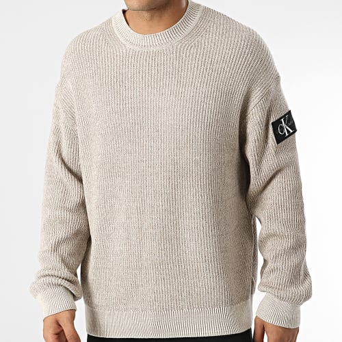 Pull Badge Plated 1685 Beige Chiné