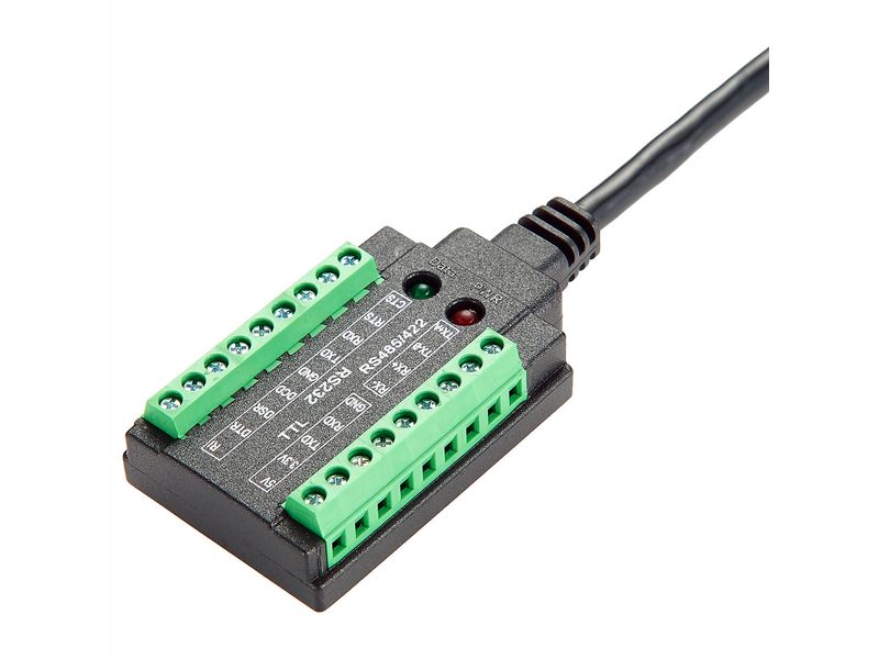 Exsys Schnittstellenkabel USB EX-13003 USB zu 1S Seriell RS-232/422/485/TTL Kabel mit Terminal Block, 1.0 m (FTDI Chipsatz)