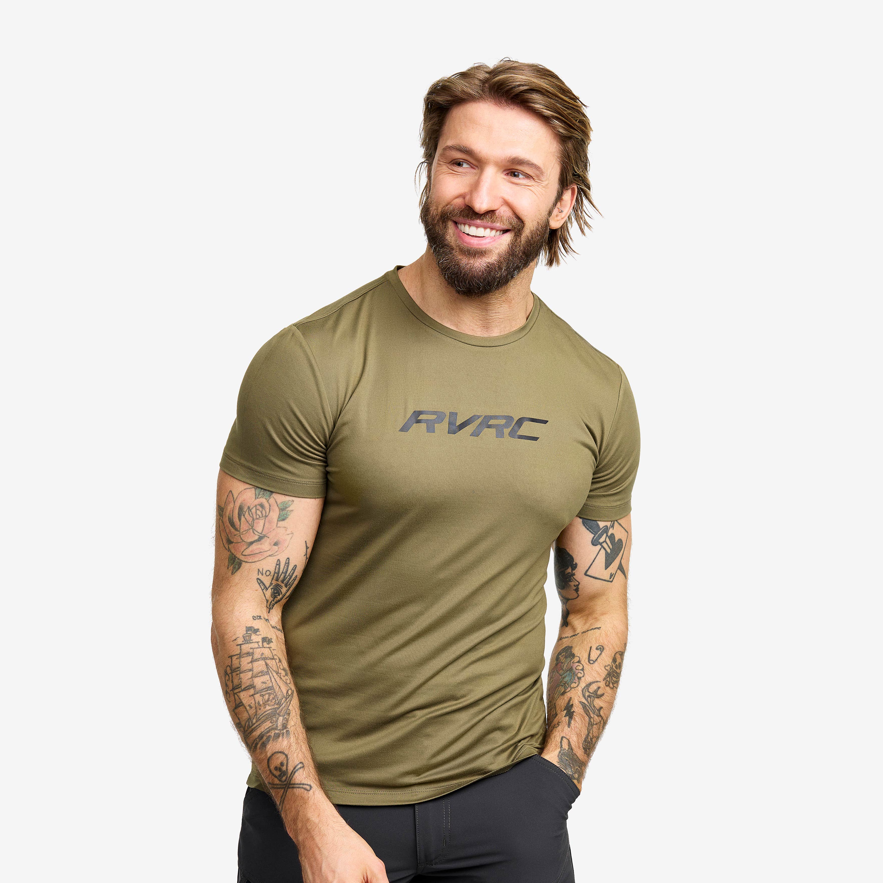 Mission Logo Slim Fit T-shirt Herre Burnt Olive