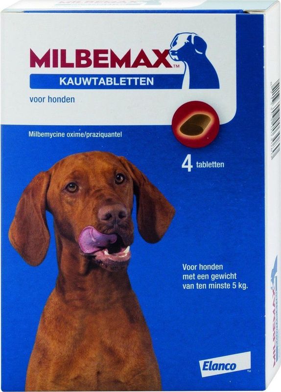 Milbemax - Kauwtabletten - Wormenkuur - Voor Honden - 1 tot 5 kg