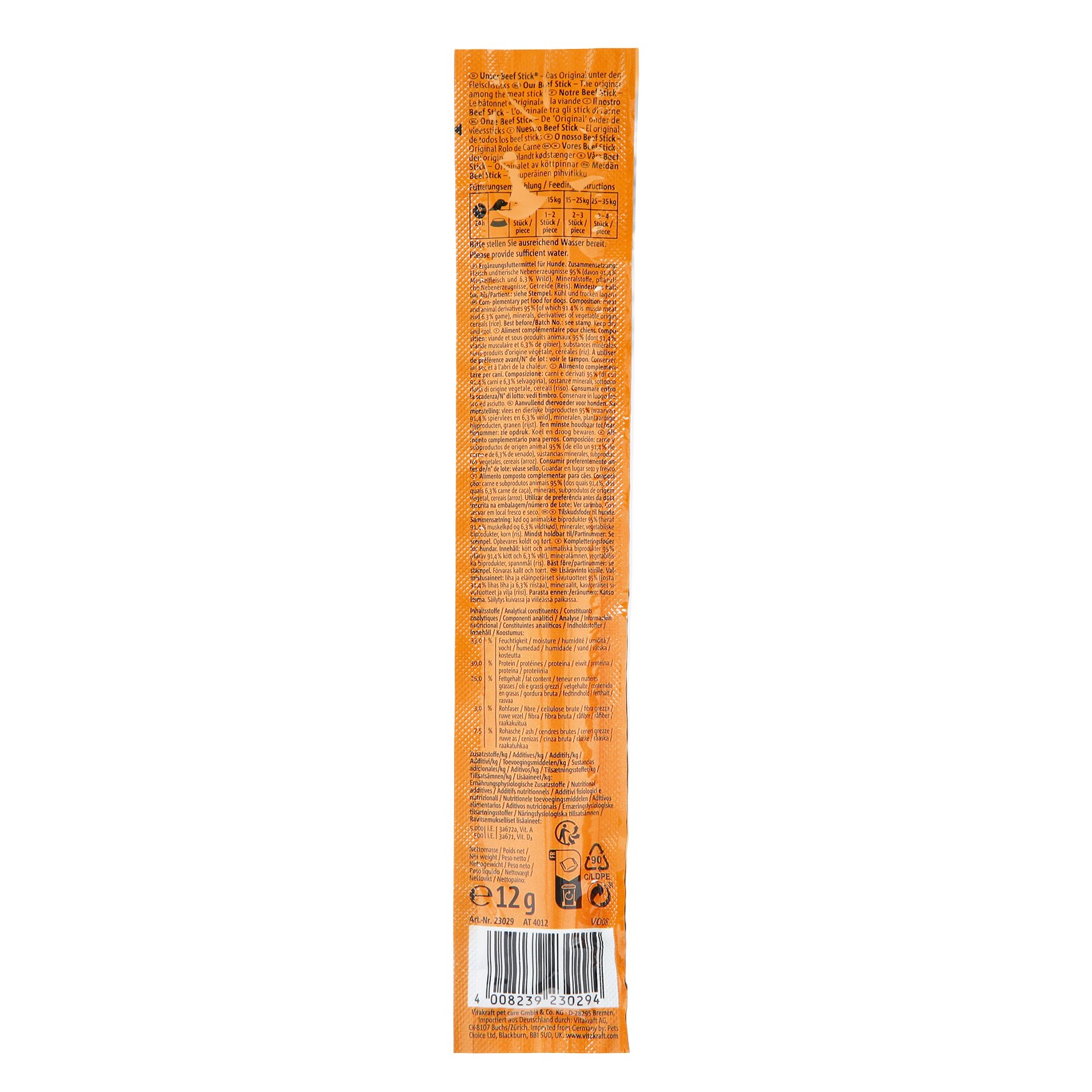 Vitakraft Hundefutter Beef Stick Wild 12 g, 50er Pack
