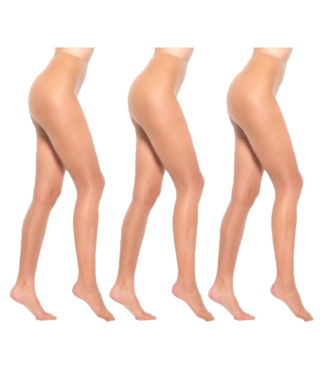 Collant Femme Confort et Qualité INFINITIF Pack de 3 Collants Voile Beige 15D Satiné