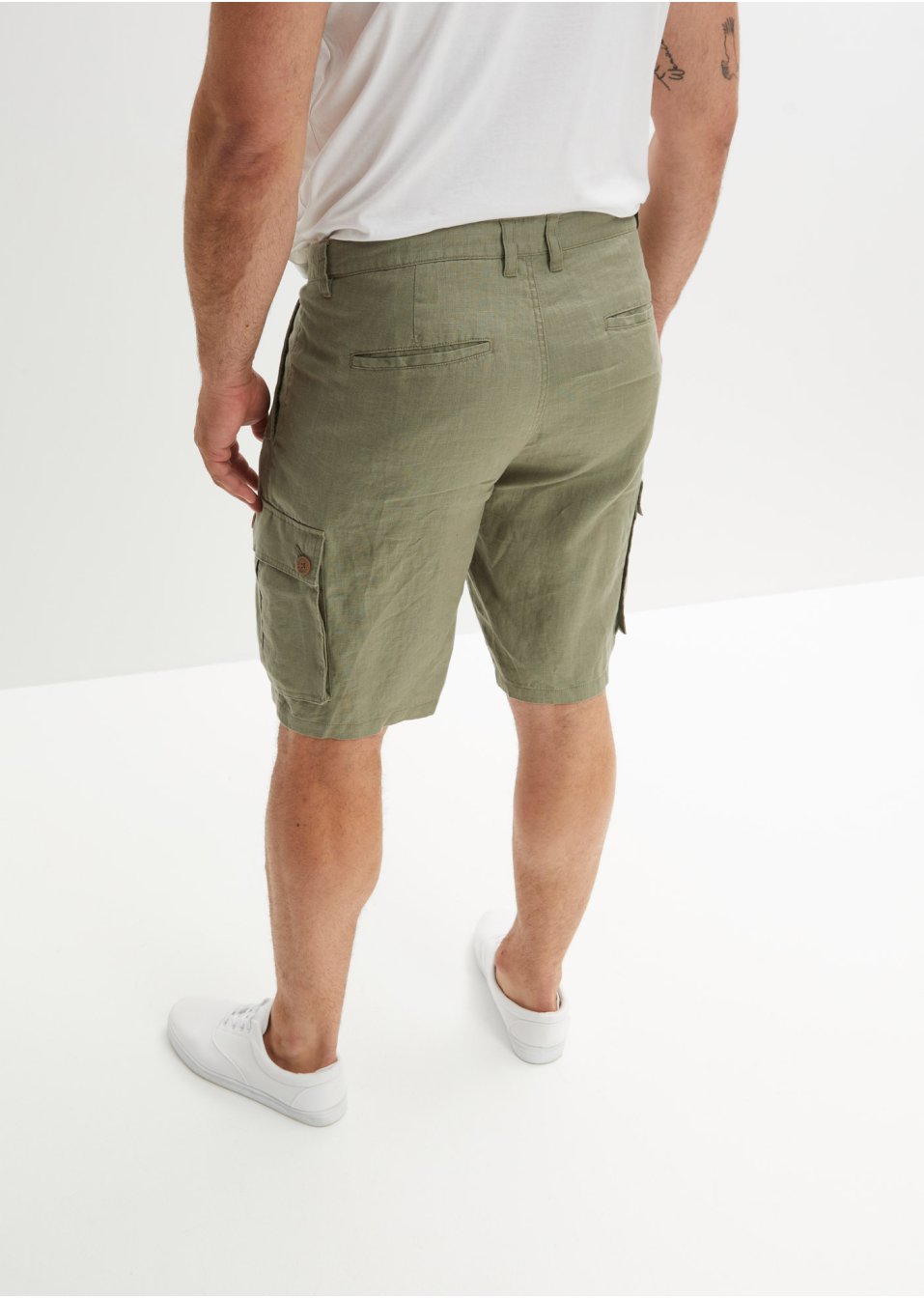 Bermuda cargo en lin, Loose Fit