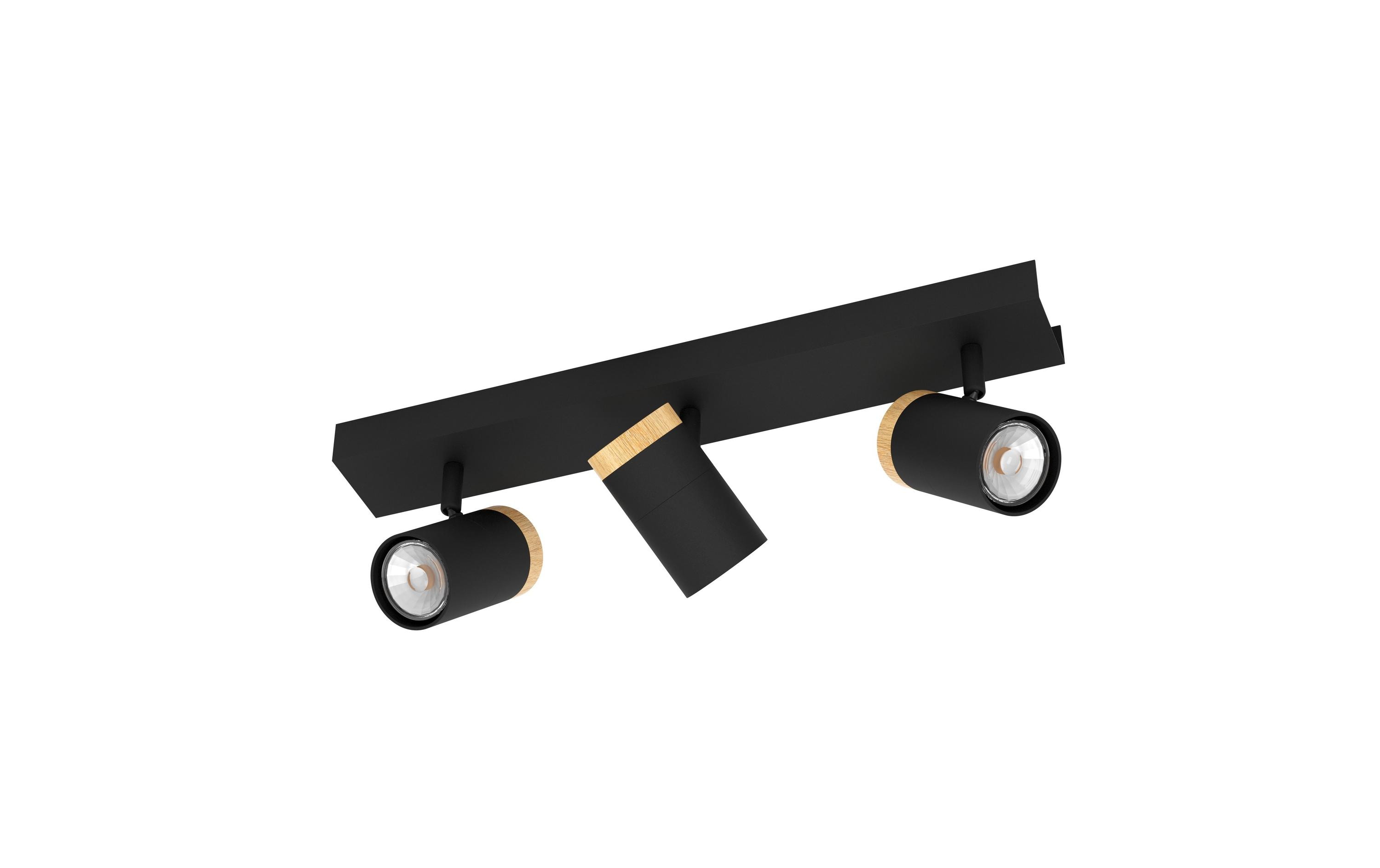 Balkenspot CARTAGENA GU10 3 x 4.5W<br>Verstellbarer 3-flammiger Deckenspot aus Gummibaumholz und Metall für individuelle Lichtakzente