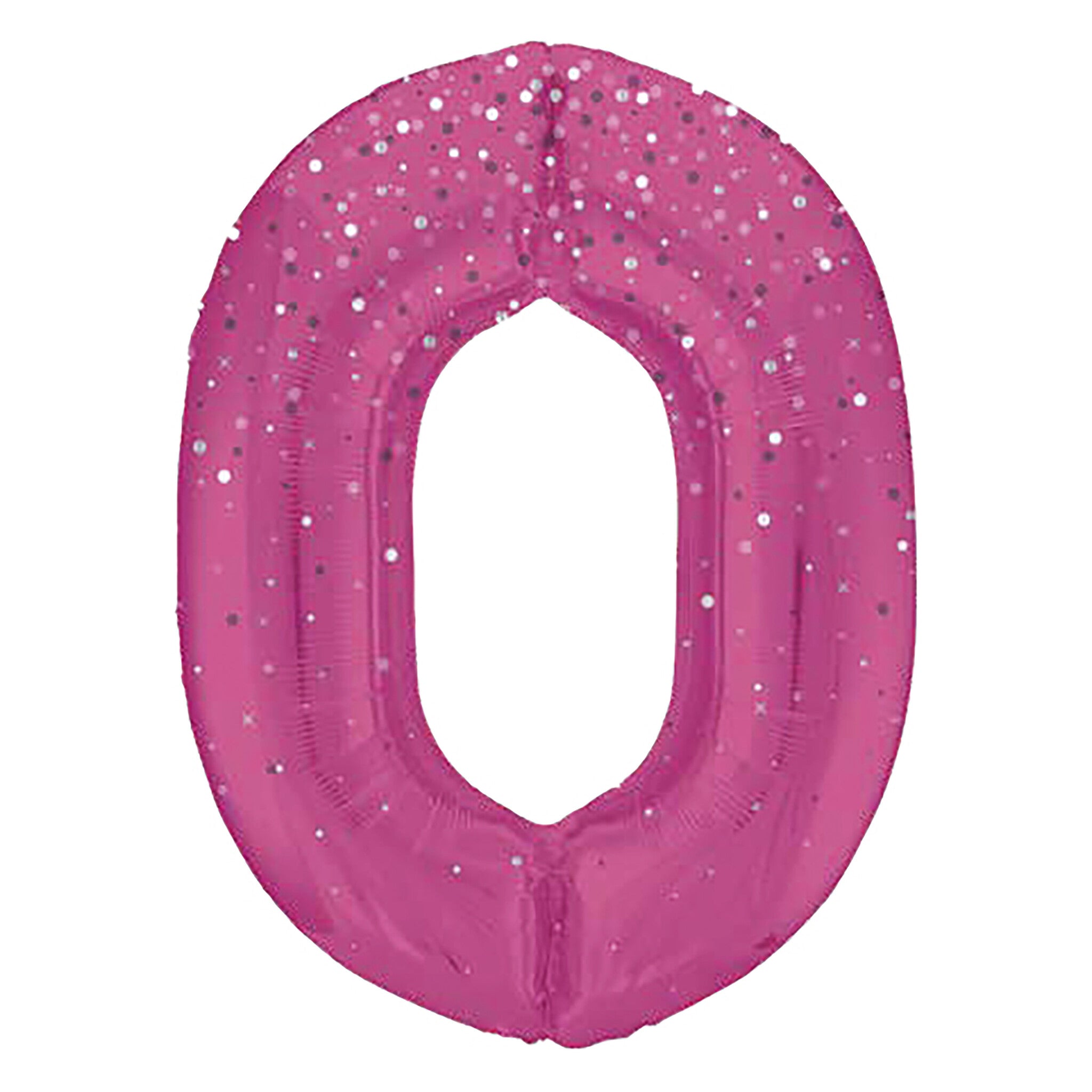 0 Jaar Cijfer Ballon Roze Stippen 86cm