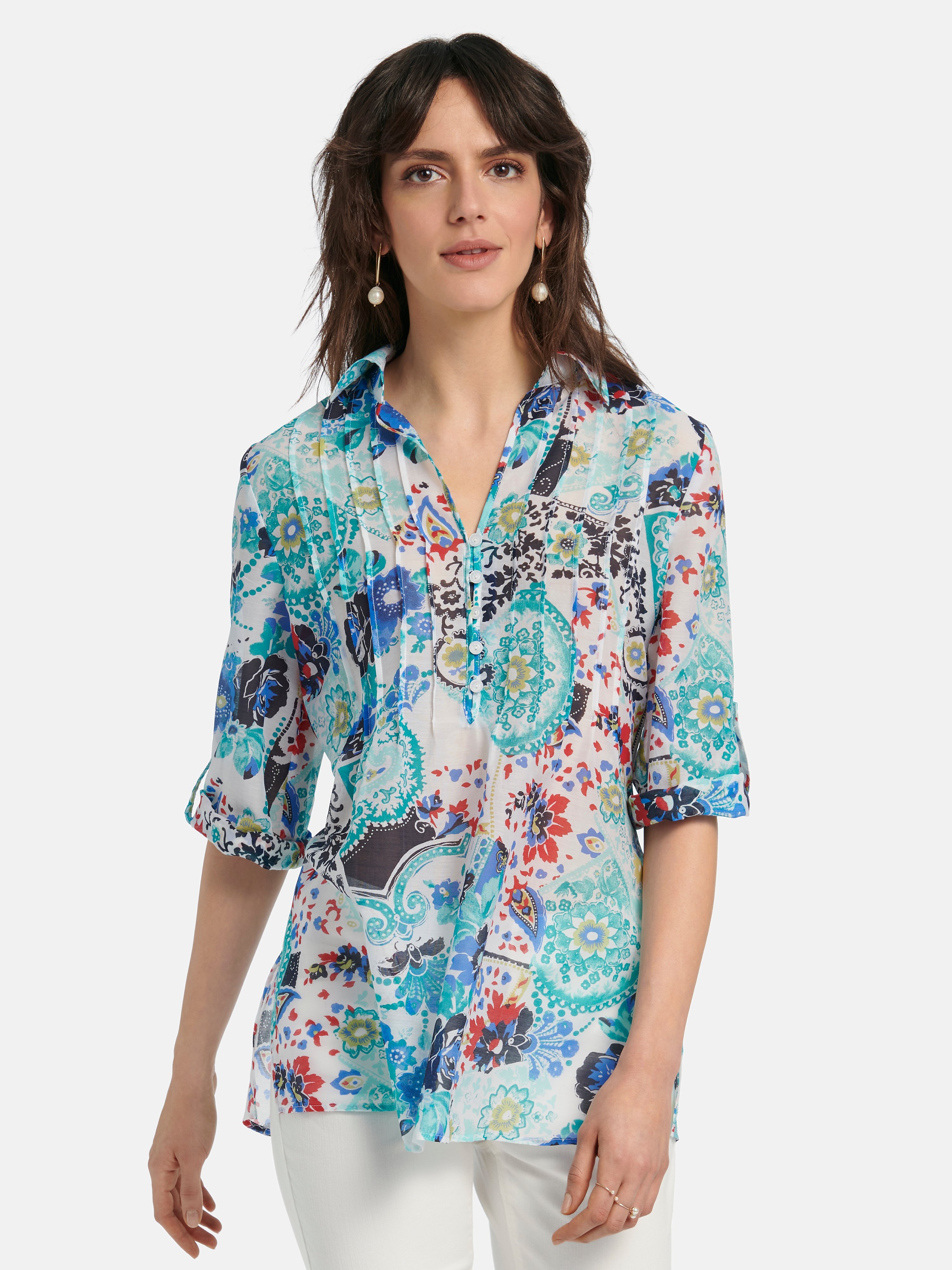 Tunika-Bluse mit 3/4 Arm