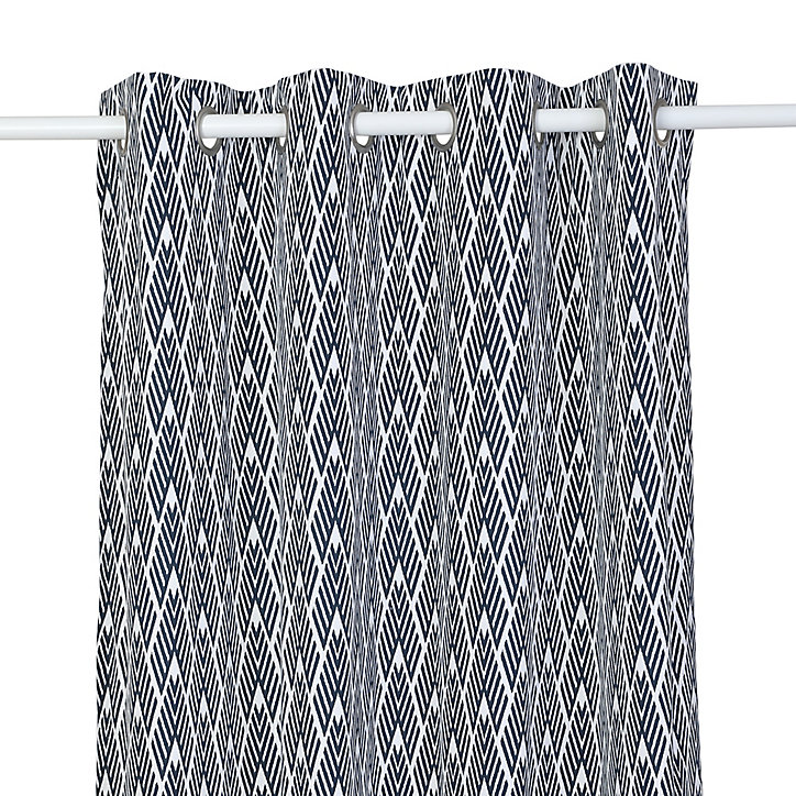 Rideau effet coton Nebaa l.140 x H.260 cm bleu nuit
