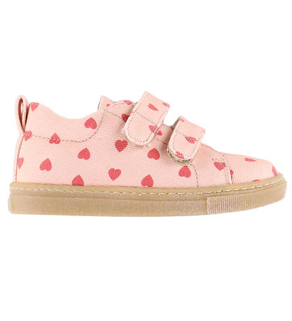 Angulus Sneakers - Leinwand - Rosebud Hearts/Tan