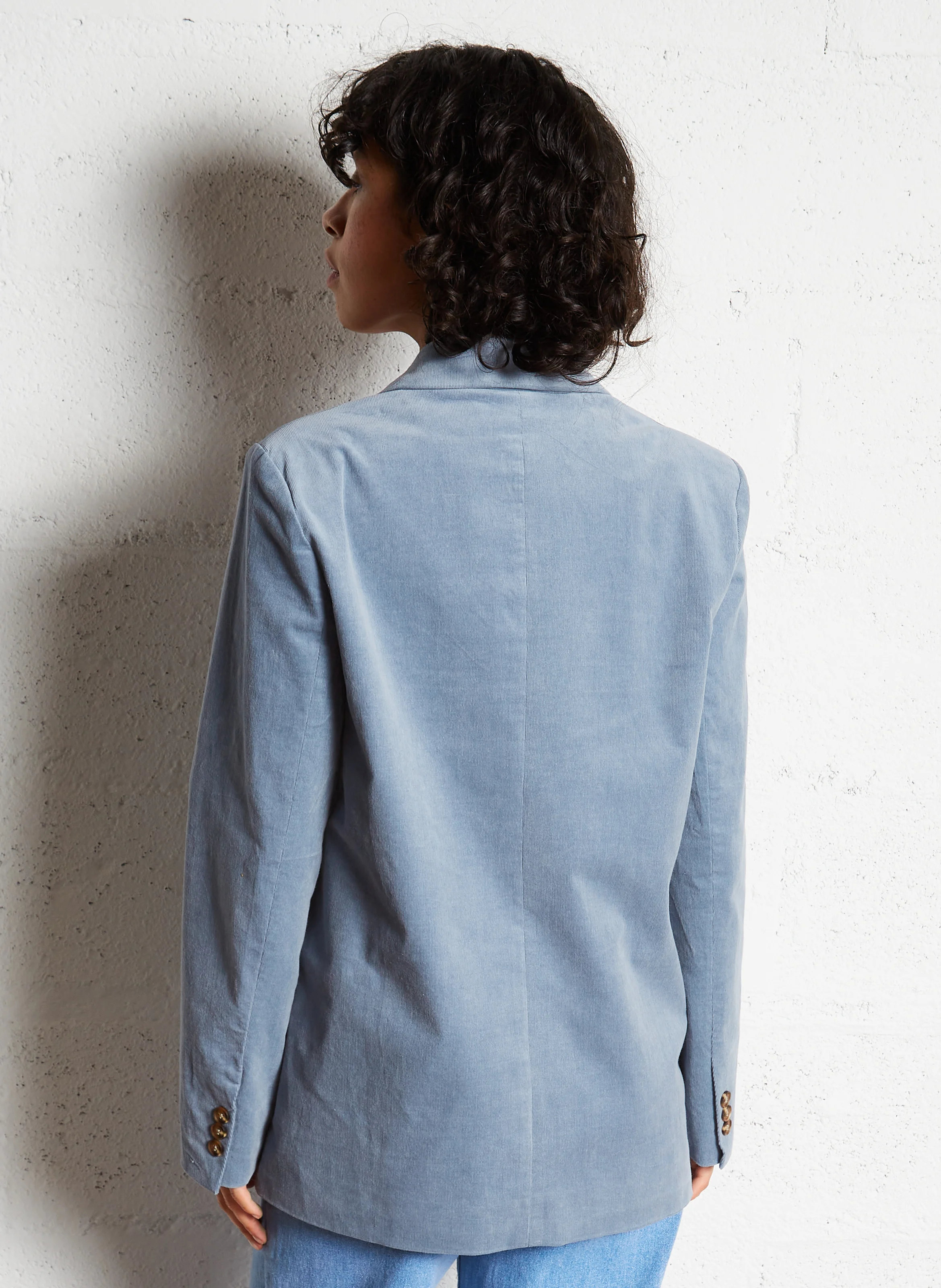 VICTOIRE - Veste tailleur ample en coton mélangé | Bleu