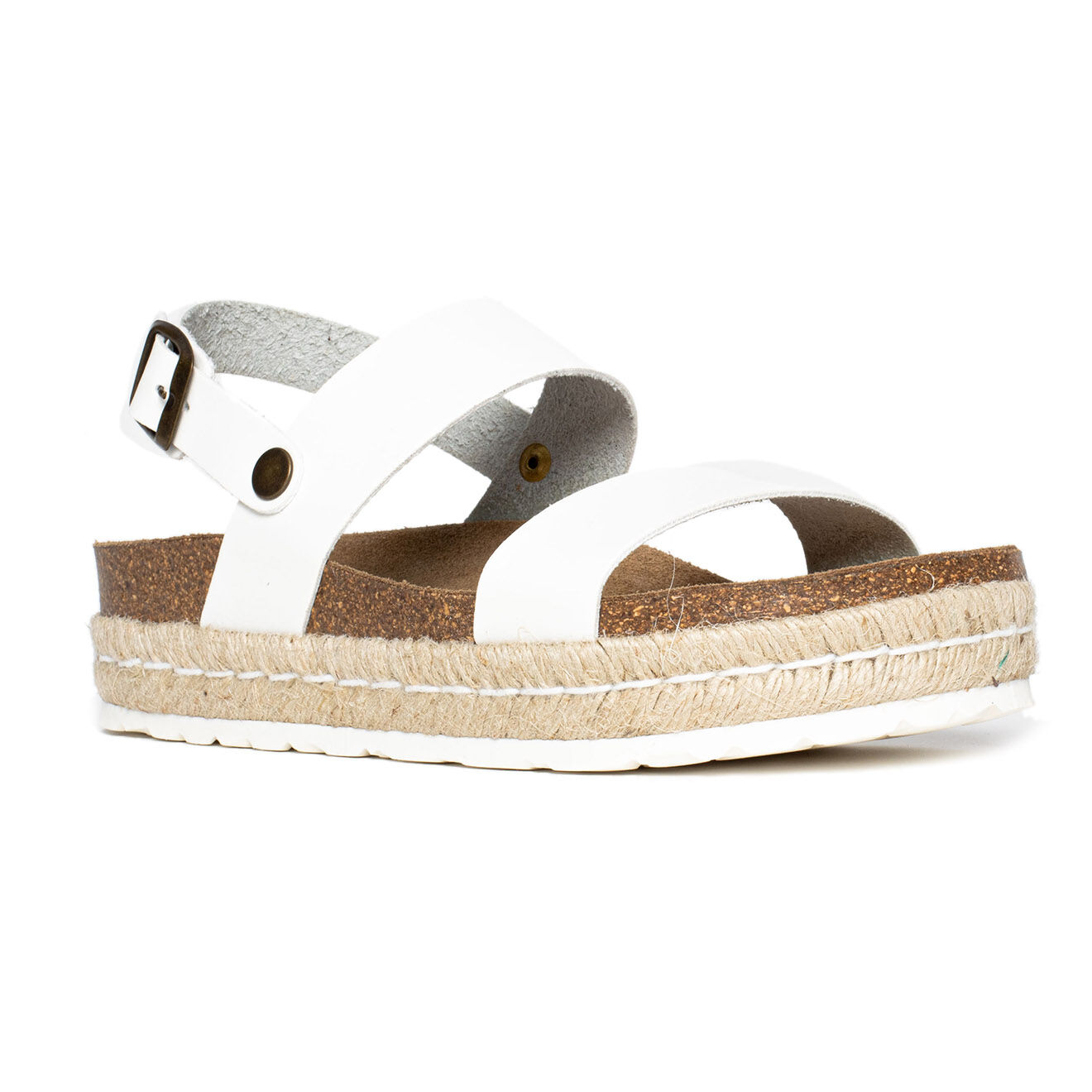 Sunbay Sandales à plateforme en Cuir Kalmie blanches