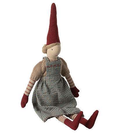 Maileg Nisse - Str.3 - Pige m. Bl?ternet Kjole