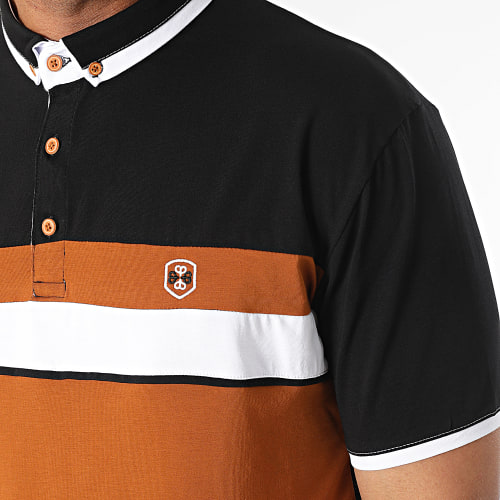 Polo Manches Courtes Noir Marron