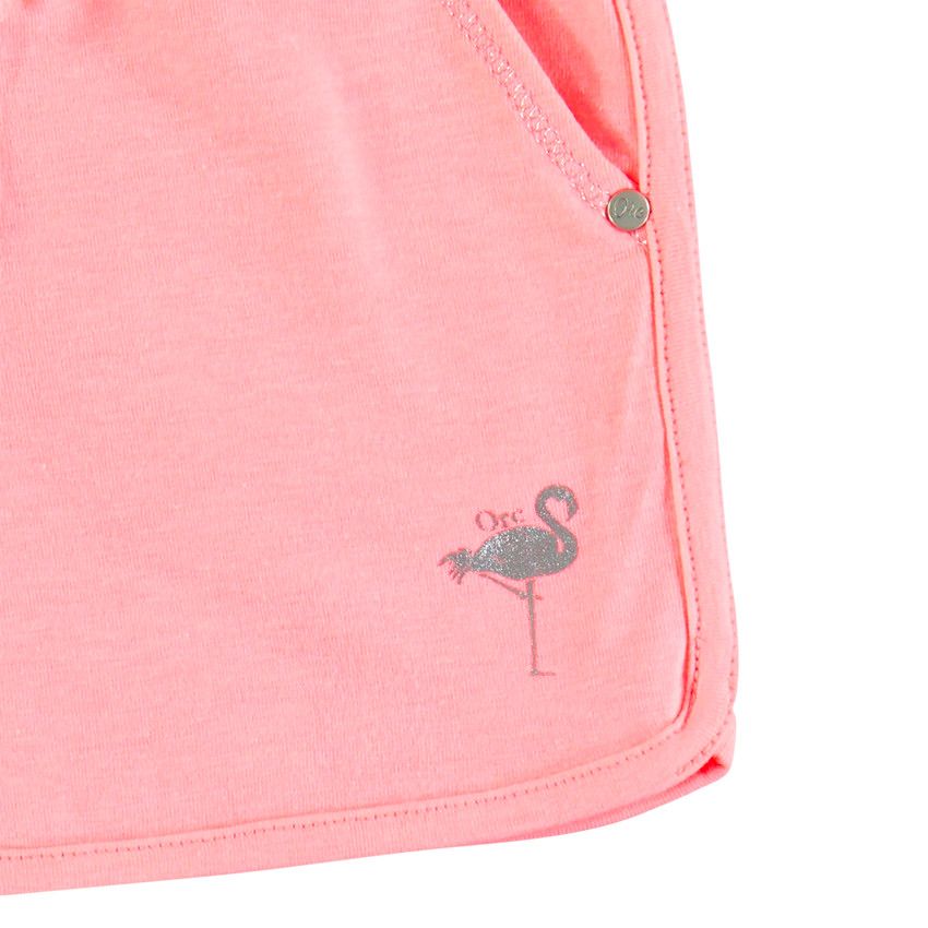 Short en jersey print flamant rose - Corail