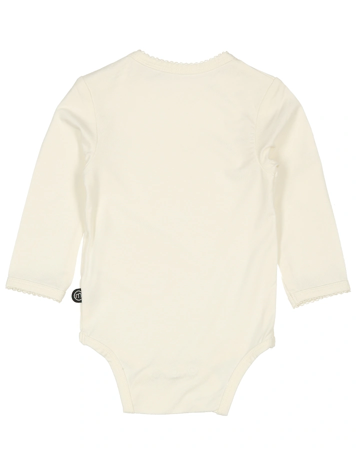 Langarm-Body BAMBOO – MINY BASIC in weiß