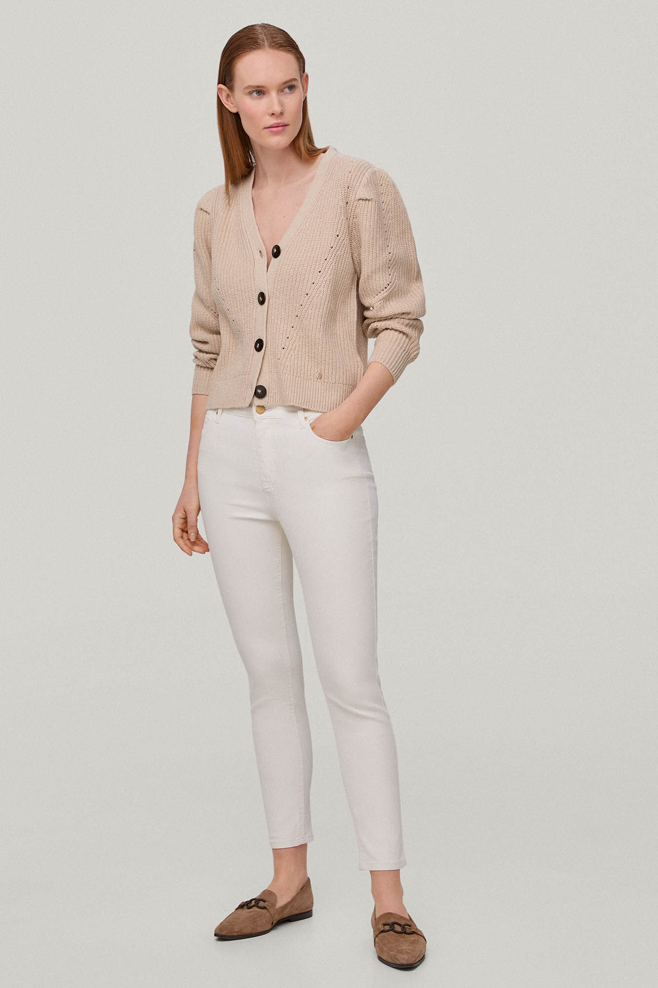 Calça skinny de cinco bolsos com acabamento revestido - Raw