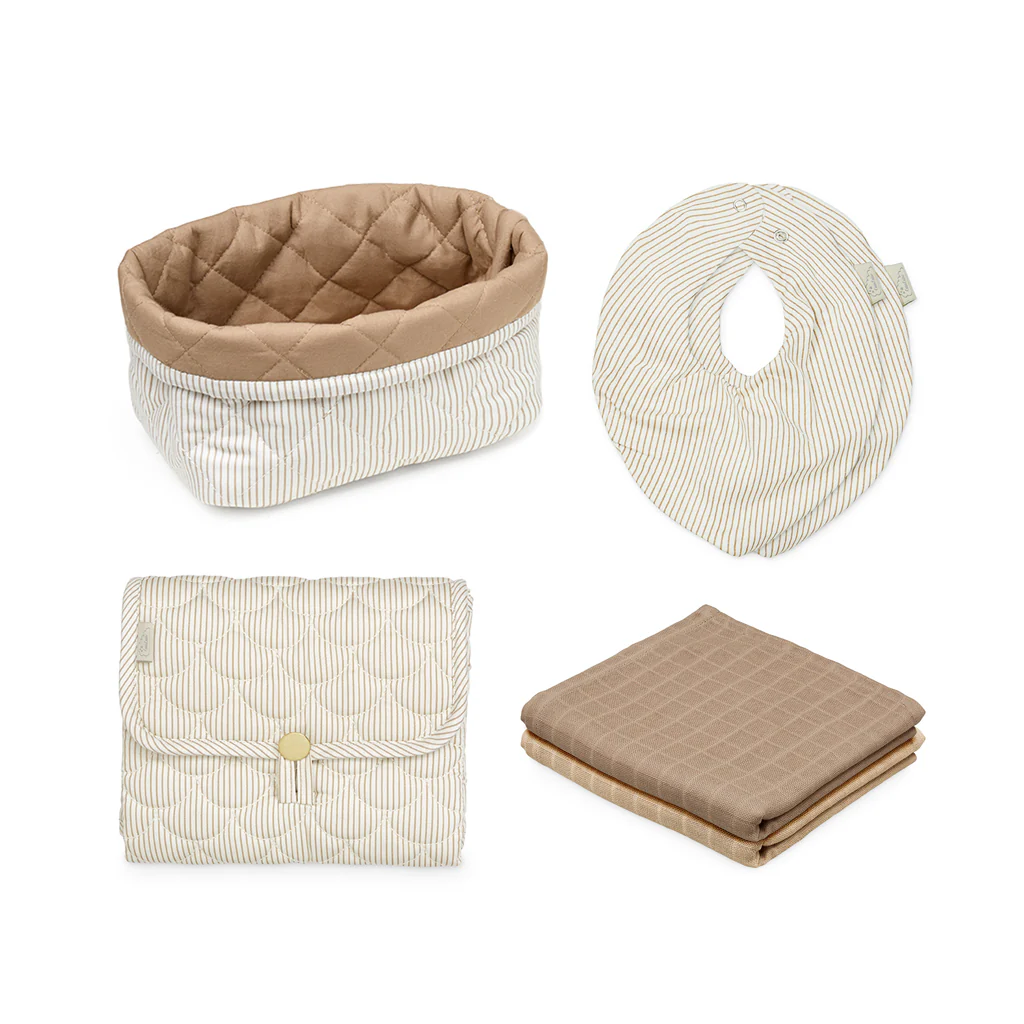 Babygavesæt, lille - Classic Stripes Camel
