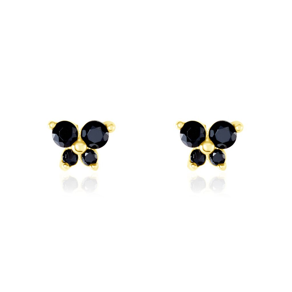 Boucles D'oreilles Puces Or Jaune Oxydes De Zirconium