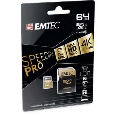 Emtec SpeedIN' PRO - carte mémoire 64 Go - Class 10 - micro SDXC - UHS-I U3