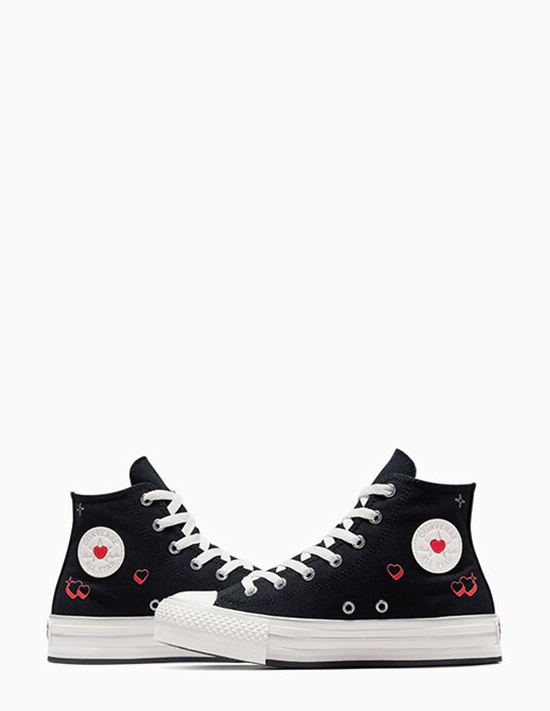 converse Sneakers Compensées Montantes Femme CTAS Eva Lift Hi Noir/Blanc