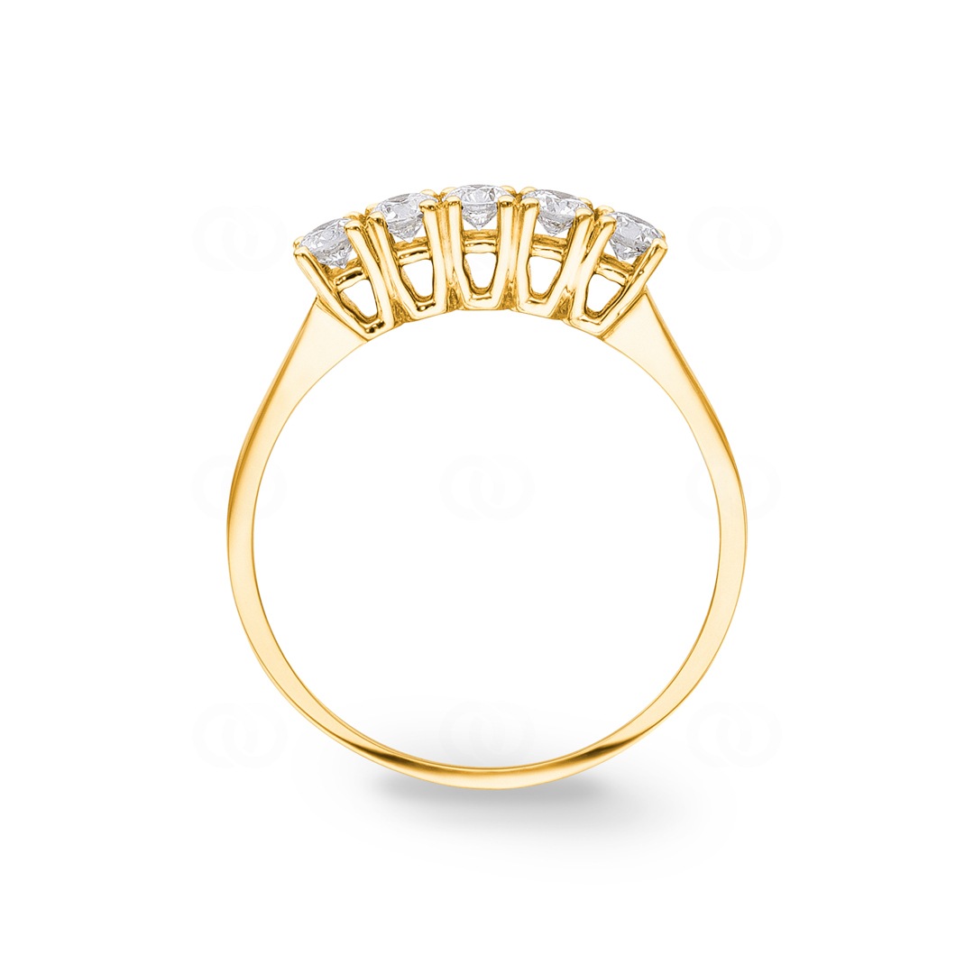 Verlobungsring 750/18 K Gelbgold mit Diamanten 0.42 ct H/si