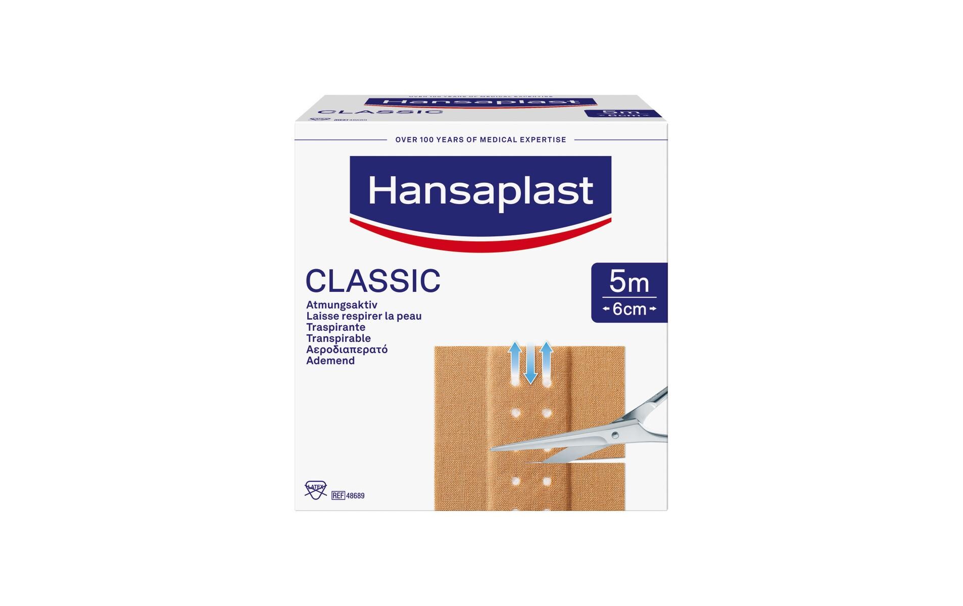 Wundpflaster Classic 5 m x 6 cm 1 StückAtmungsaktives Pflaster zum Zuschneiden