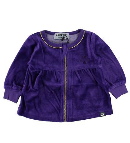 Papfar Velours Cardigan - Lila m. Gold