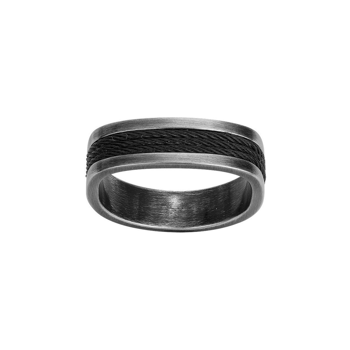 Bague en Acier 316L et cable - gris vieilli