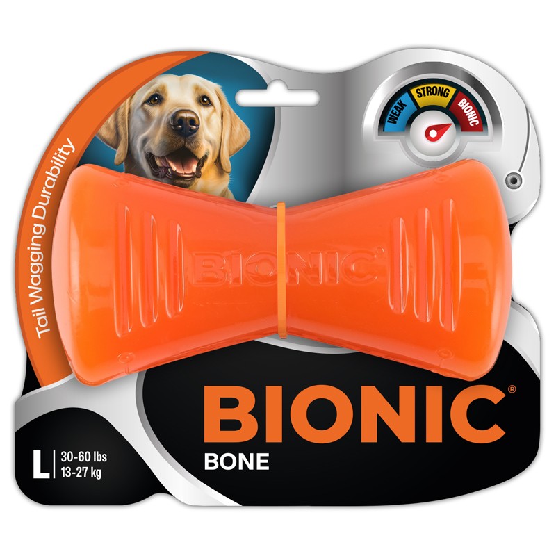 Osso de brinquedo interativo BIONIC para cães, tamanho G, 15 cm