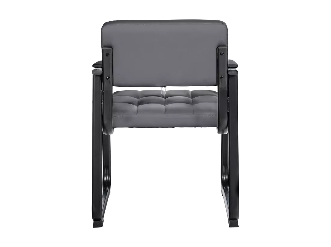 Chaise gondole - Similicuir & Métal noir mat - Gris - Canada B