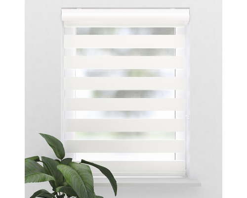 Soluna dubbel rolgordijn D-R2 met cassette, gebroken wit, 40x175 cm
