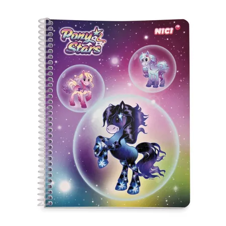 NICI Spiralblock Pony Stars DIN A5 kariert 80 Blatt