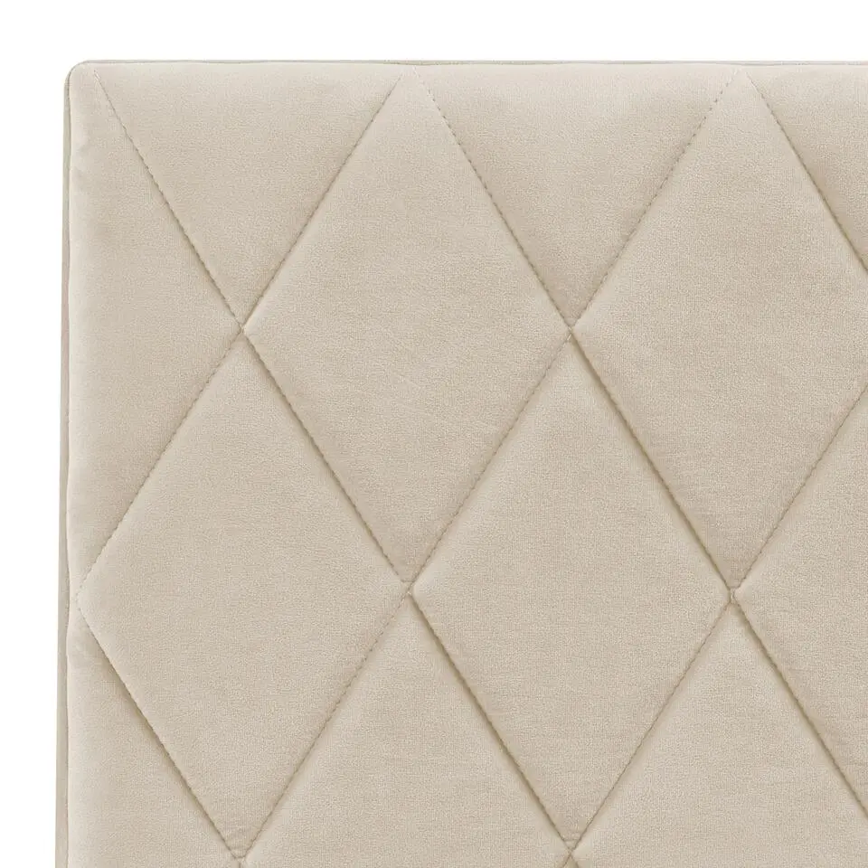 ROCHEFORT - Tweepersoonsbed - Beige - 140 x 200 cm - Fluweel