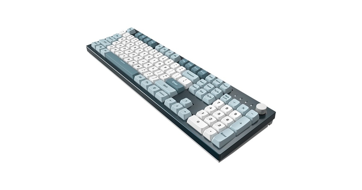 MontechMkey Freedom, toetsenbord  (Donkerblauw/wit, US lay-out, Gateron G Pro Brown, Hot-swappable, RGB, PBT)