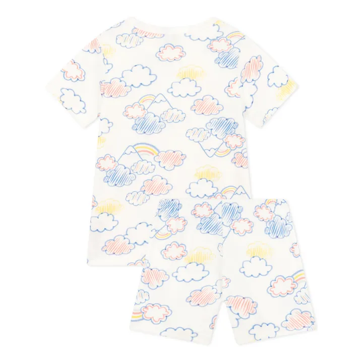 Petit Bateau Pyjama Short Manche Nuages | Blanc
