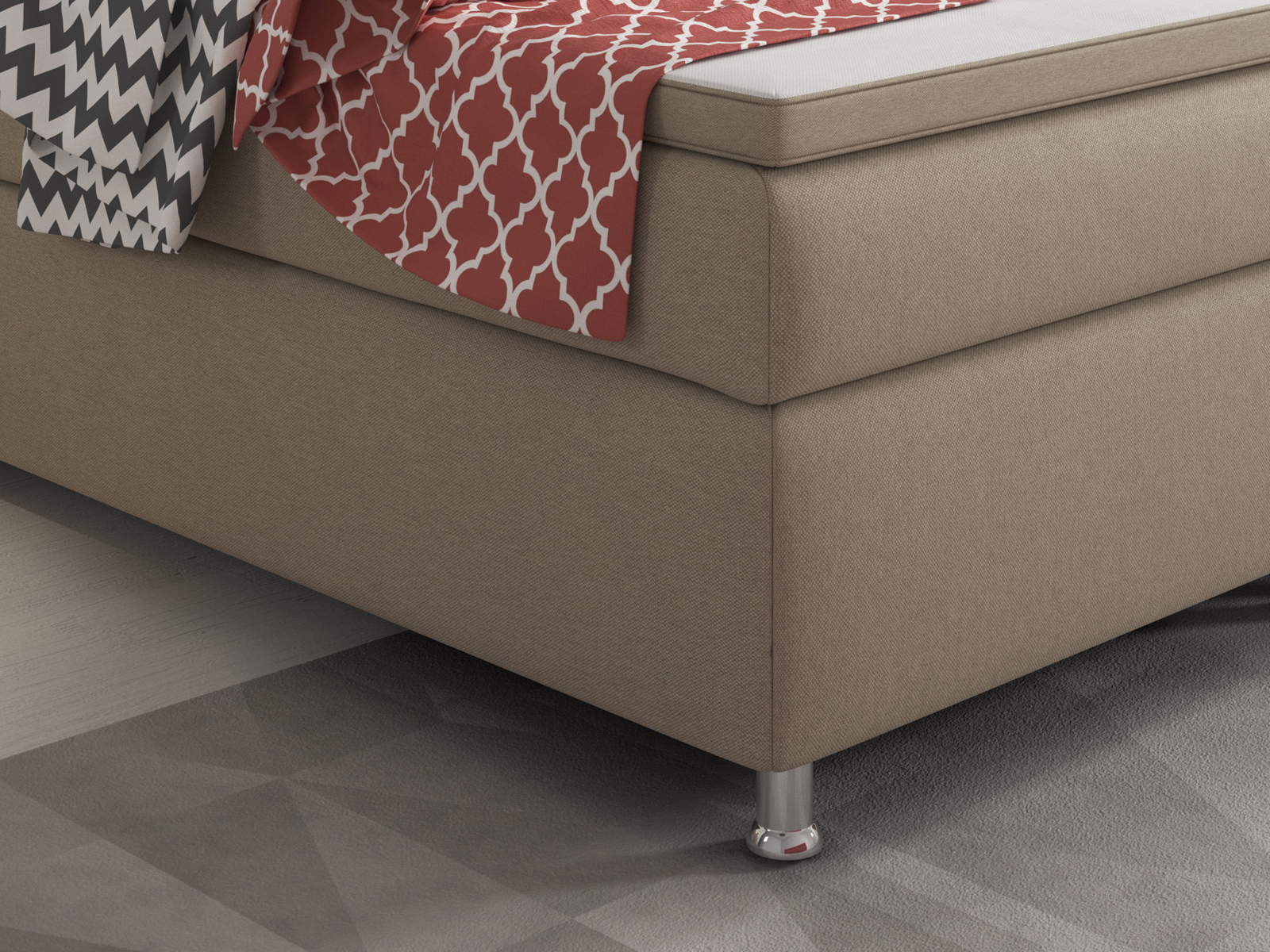 Boxspringbett - beige - mit Topper - H3 - 180x200 cm