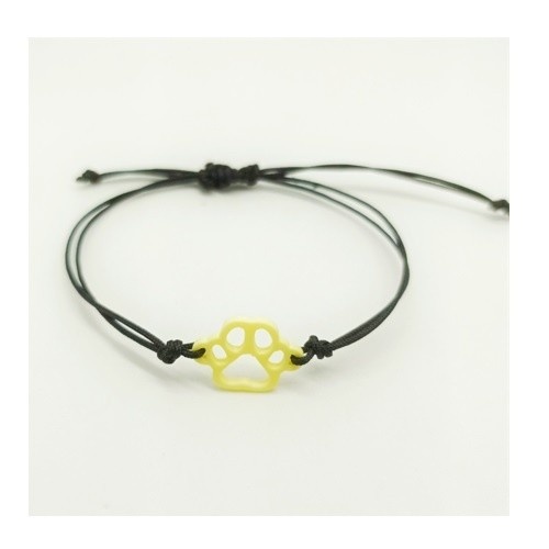 Pulseira Seron com estampa de pata de cachorro amarela