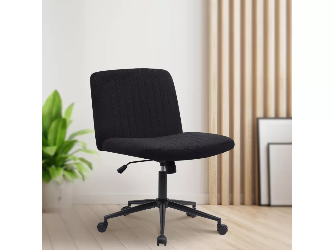 Chaise de bureau - Tissu - Noir - Kingman