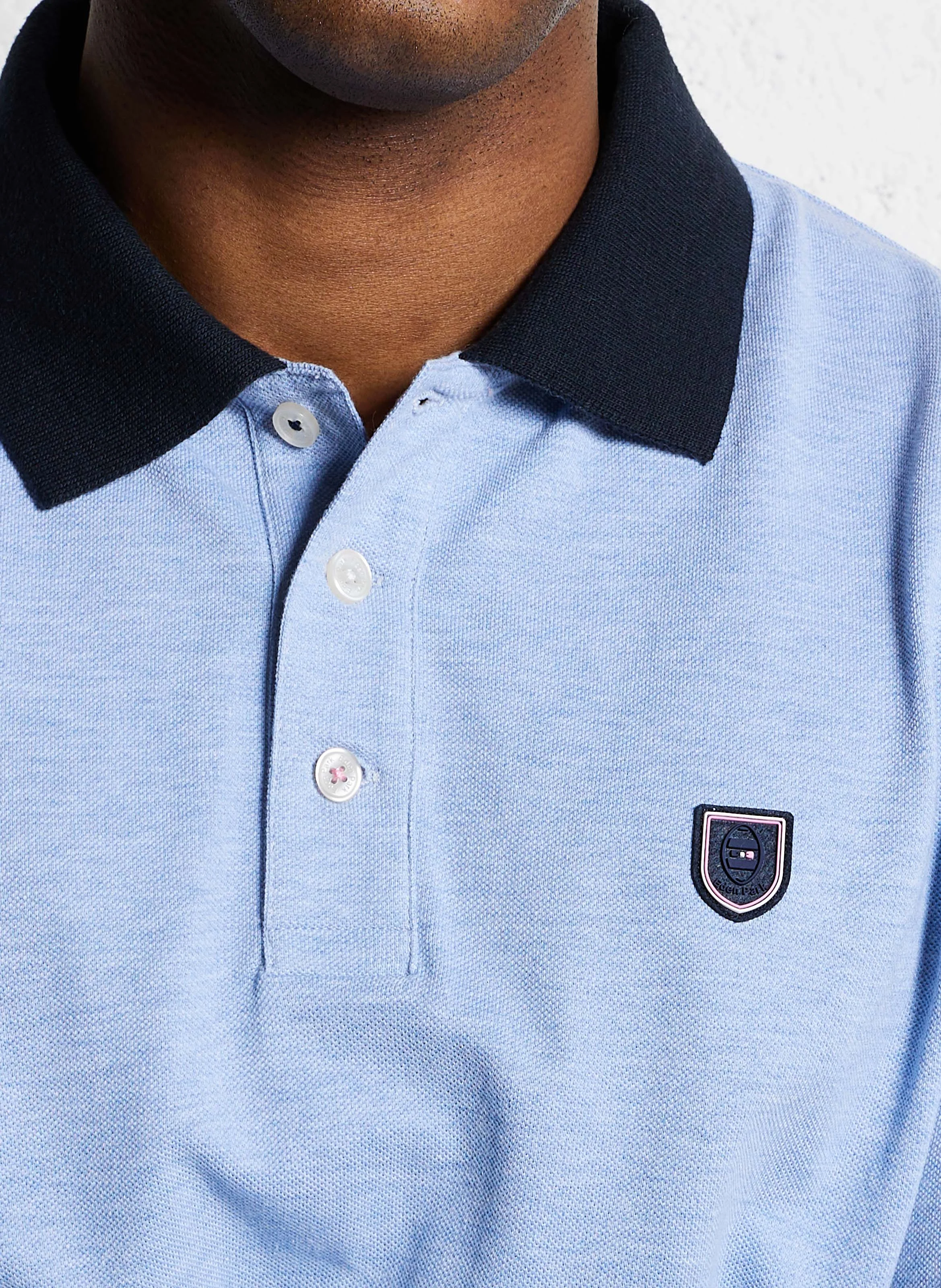 Polo manches longues| Bleu