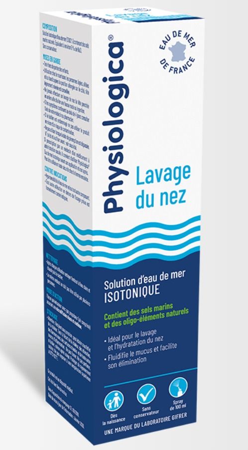 PHYSIOLOGICA EAU DE MER SPRAY ISOTONIQUE 100ML – DISPOSITIF MÉDICAL