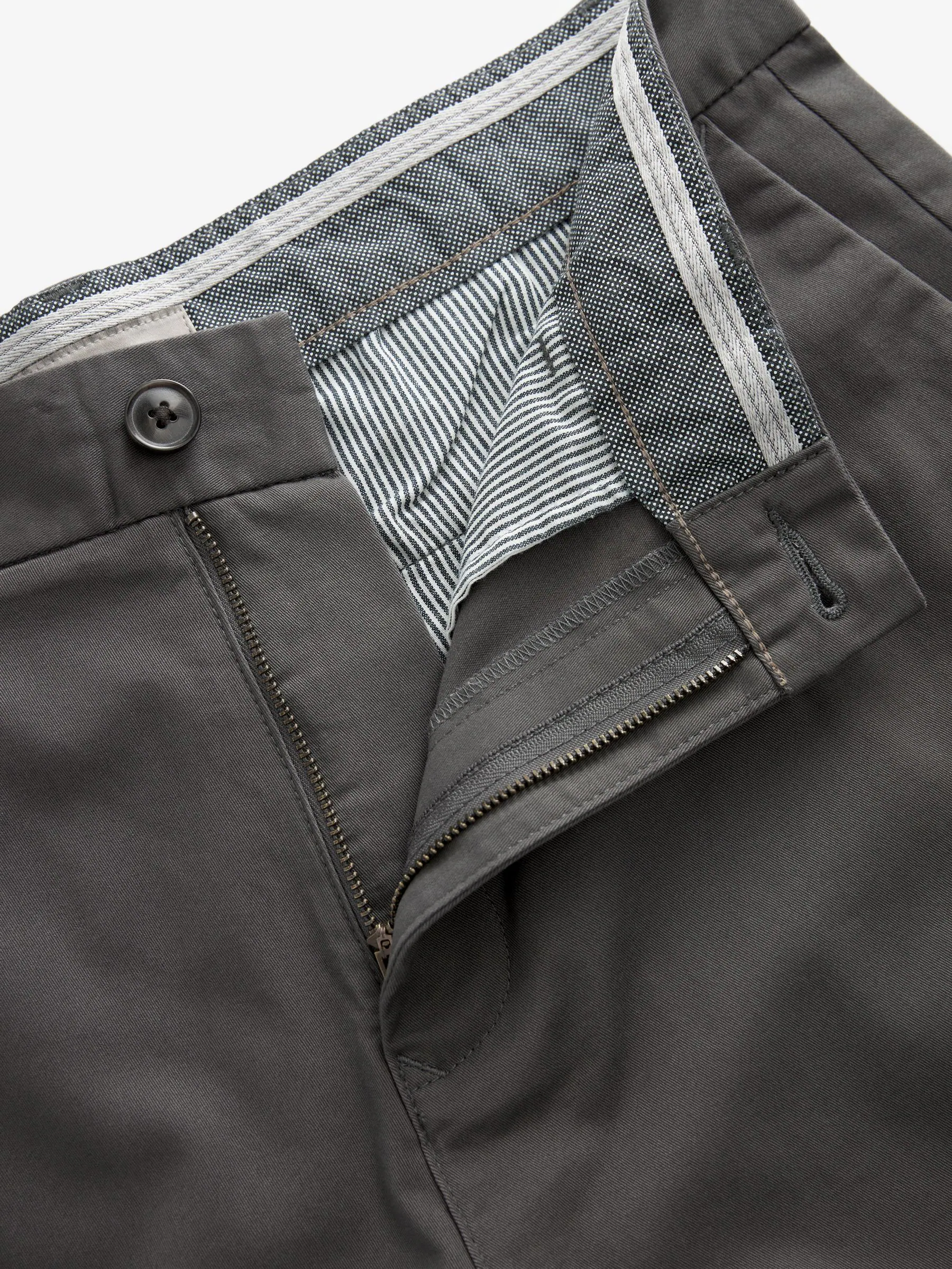 Antraciet - Slim Fit - Chinoshort met stretch