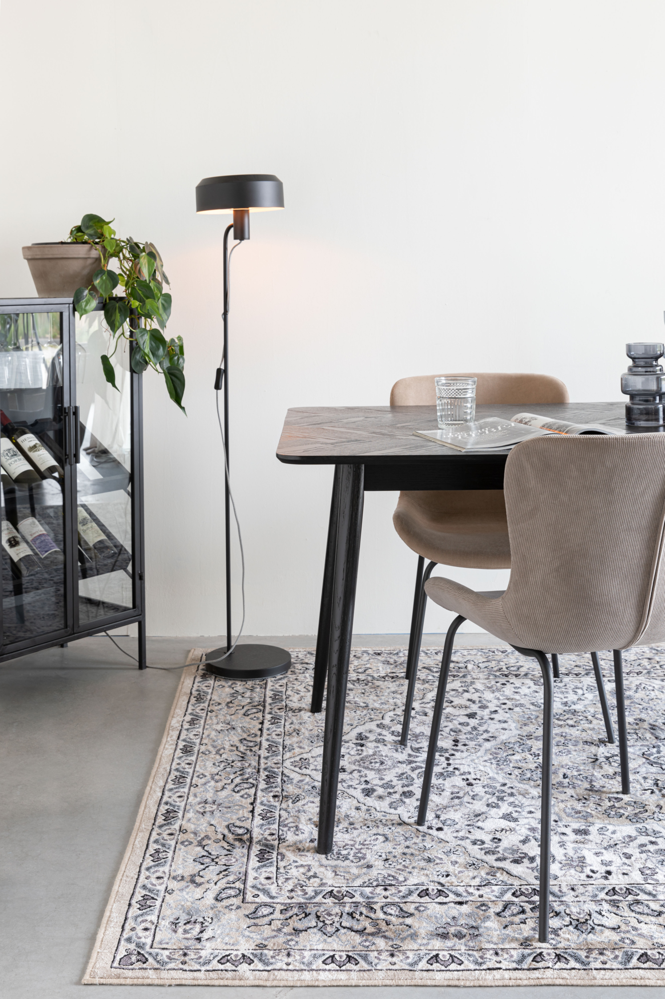 Eettafel Fabio zwart 160 x 80 cm