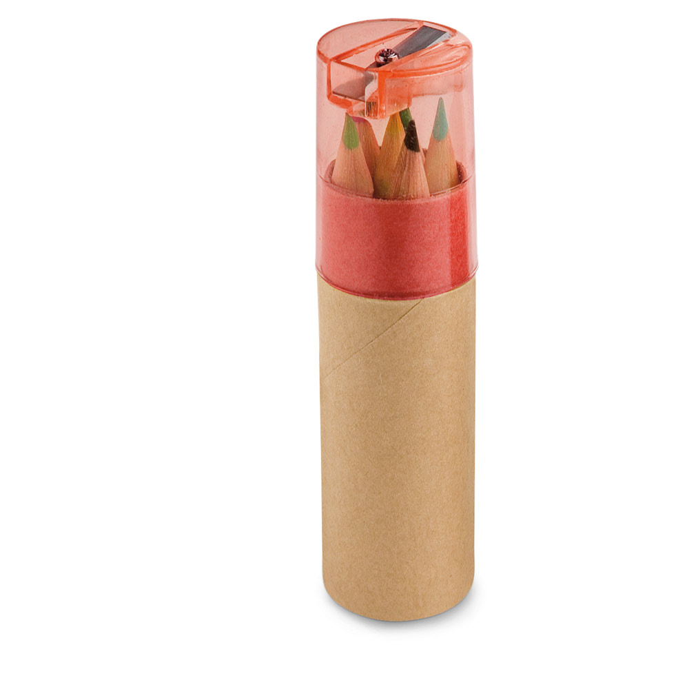 hi!dea 91751 - Boîte à crayons avec 6 crayons de couleur et taille-crayon