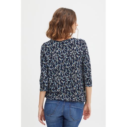 Fransa Blomstret Bluse, Navy Blazer Mix, L