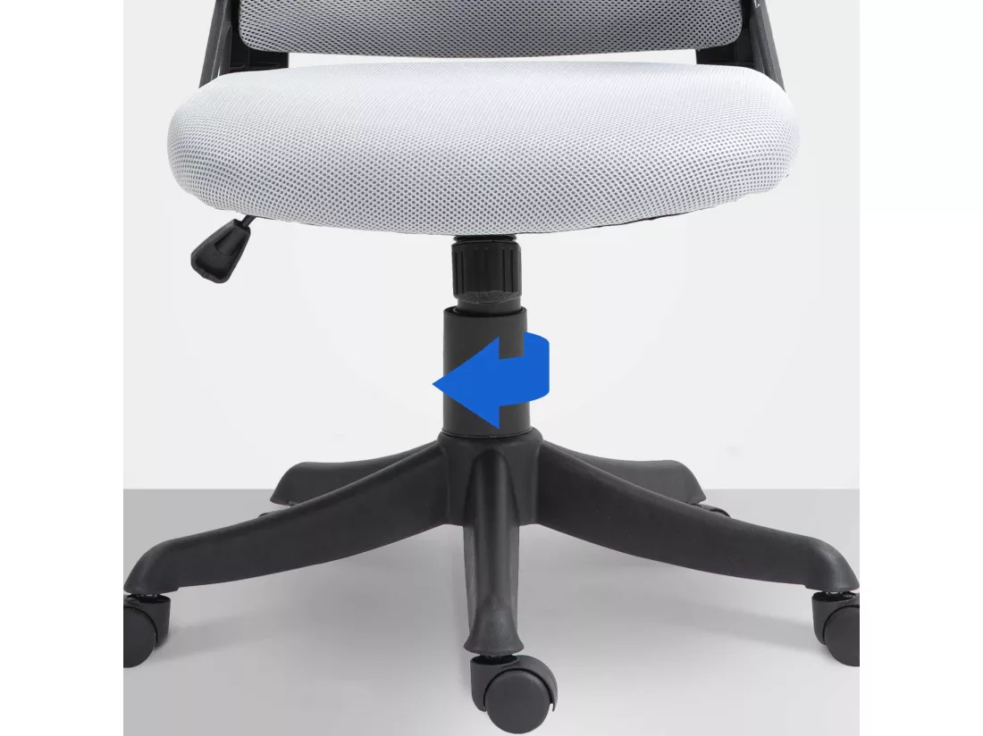 Chaise de bureau - Tissu & Plastique - Gris - Taos