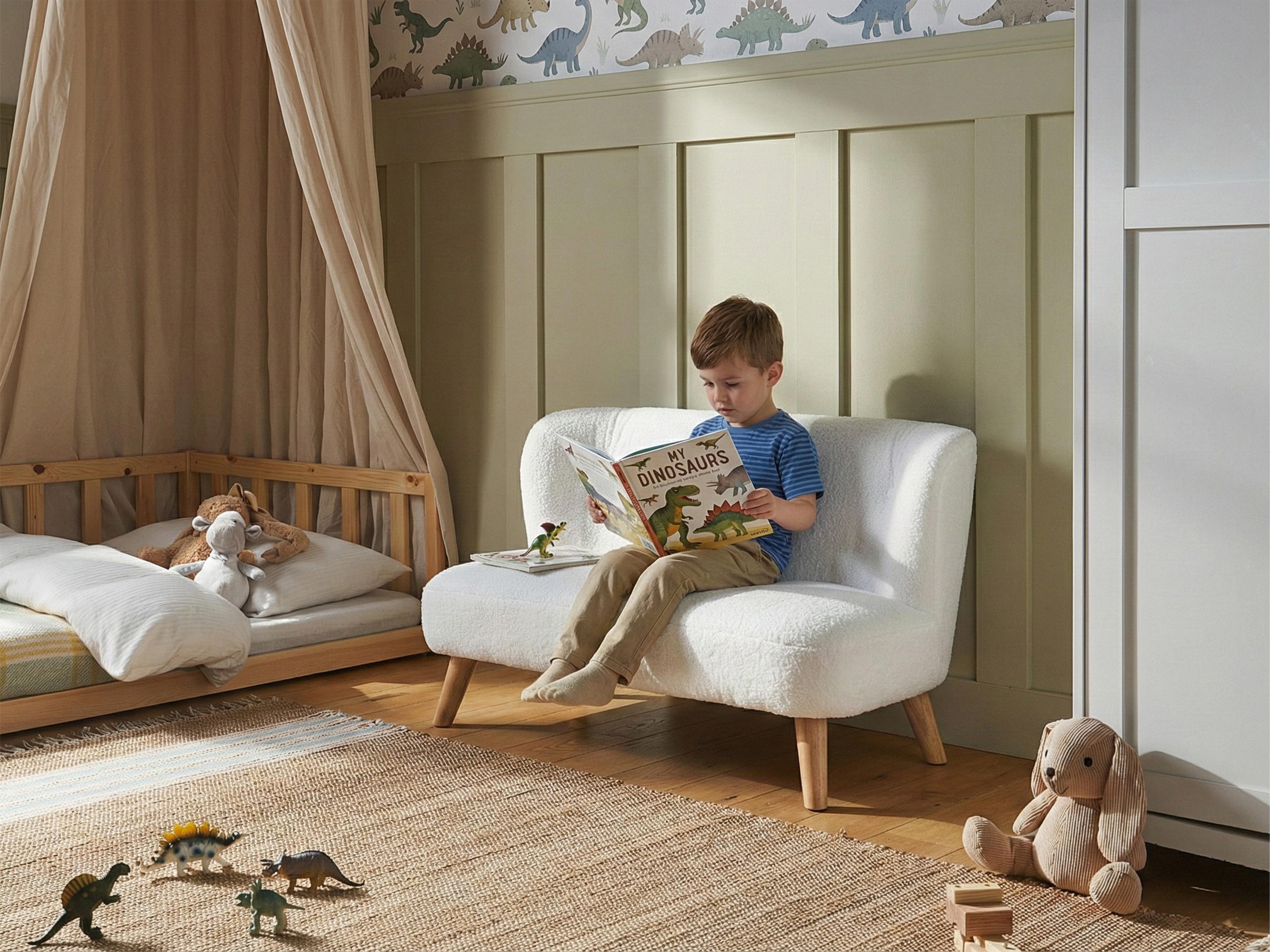 Kinderbank LOTE Bouclé Wit