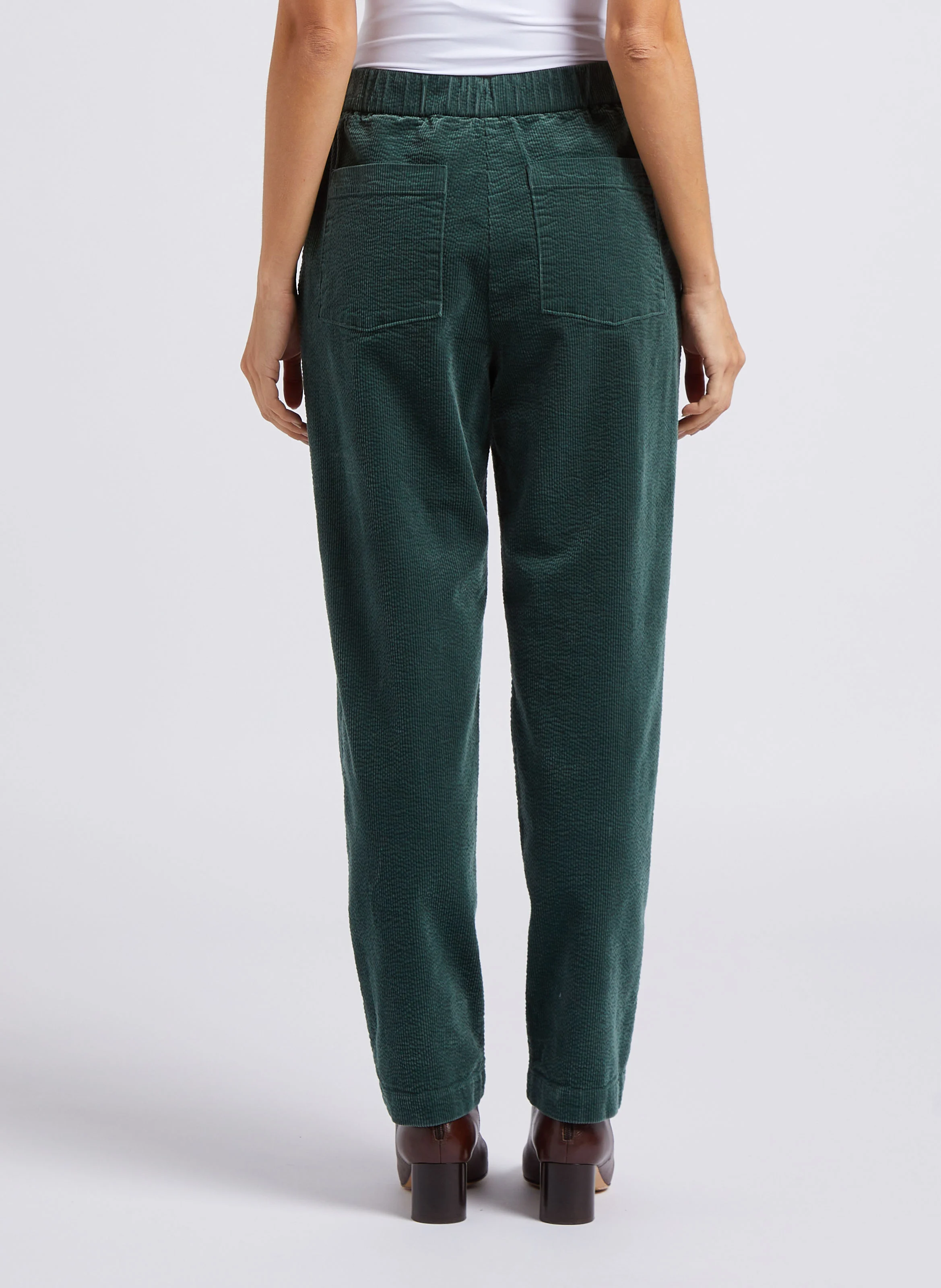 Pantalon carotte en coton mélangé | Vert