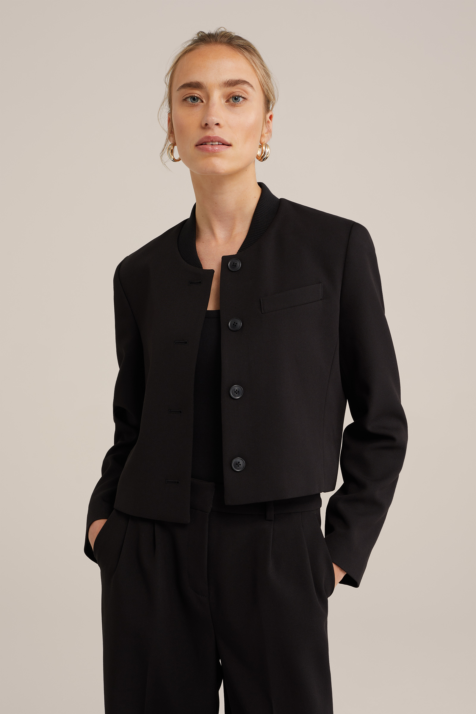 cropped bomber WE Fashion Zwart