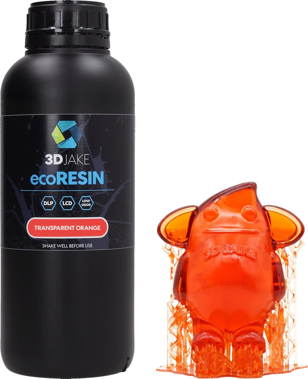 3DJAKE  ecoResin Transparent Orange, 1.000 g    Günstiges Allround-Resin für LCD- & DLP-Drucker