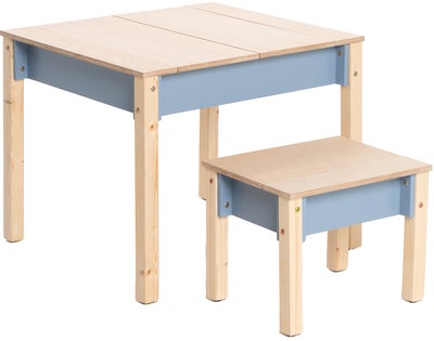 Family-scl Smart Oppbevaring Bord med Stol, Dusty Blue